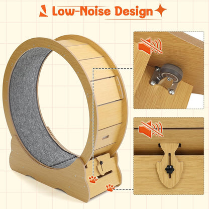 YODOLLA 35.8'' Cat Wheel for Indoor Cats, Natural