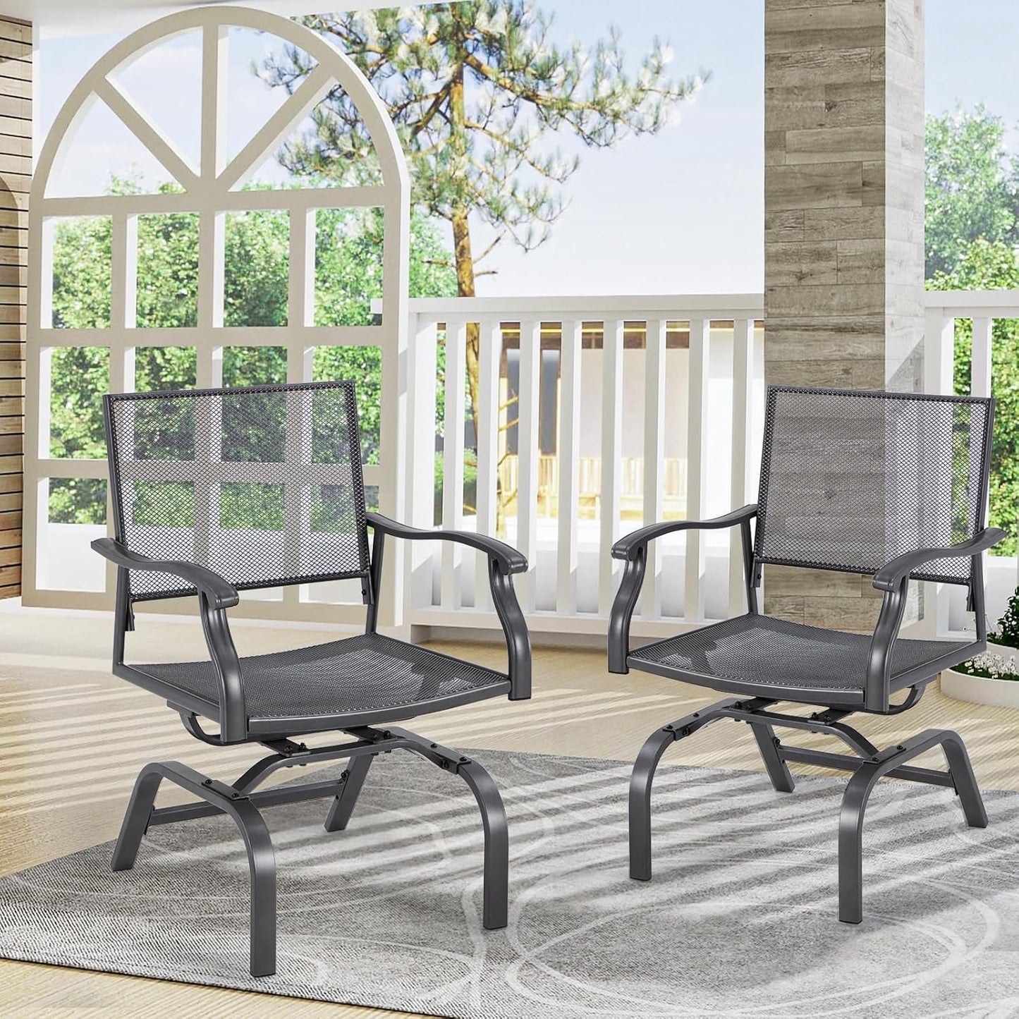 YODOLLA Outdoor Metal Rocker Chair Set of 2
