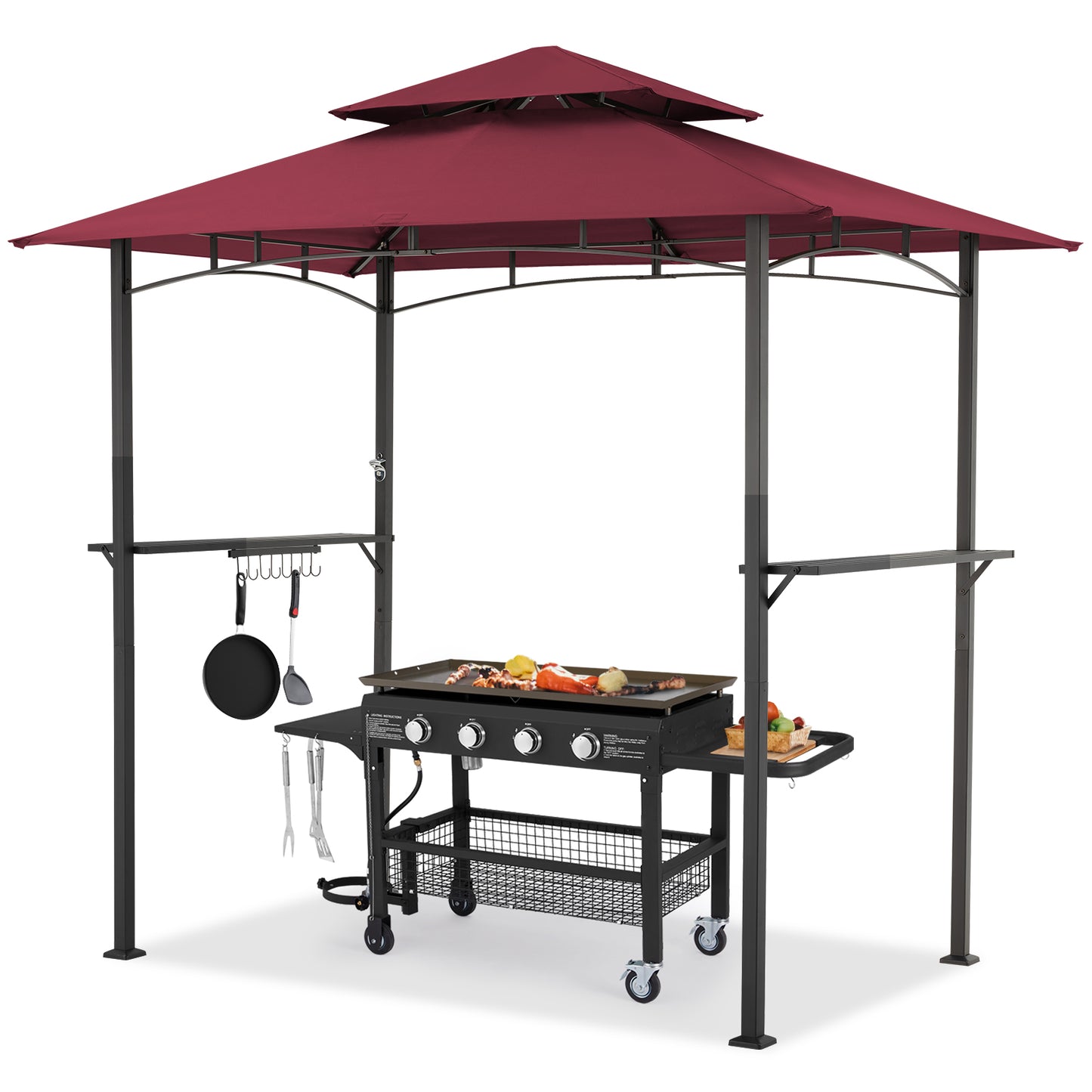 YODOLLA soft top gazebo, wine red.