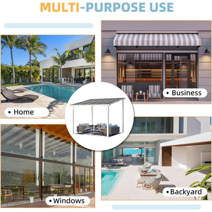 YODOLLA 10' x 8' Lean to Gazebo Pergola for Patio, White