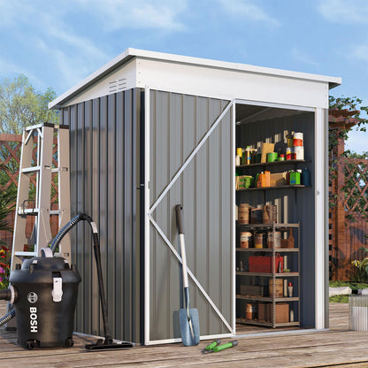 YODOLLA 5'x3' Outdoor Storage Shed, Dark Gray