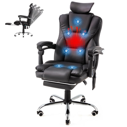 YODOLLA Office Chair with 7 Points Vibration Massage&Heat, Adjustable Ergonomic Recliner, Black