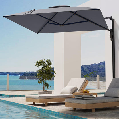 YODOLLA 10ft Wall Mounted Patio Umbrella, Rectangle Outdoor Patio Umbrella