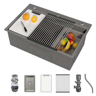 YODOLLA 33x22 Inch Drop-in/Topmount Kitchen Sink