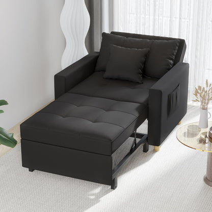 YODOLLA 36" Convertible Chair Bed, Black