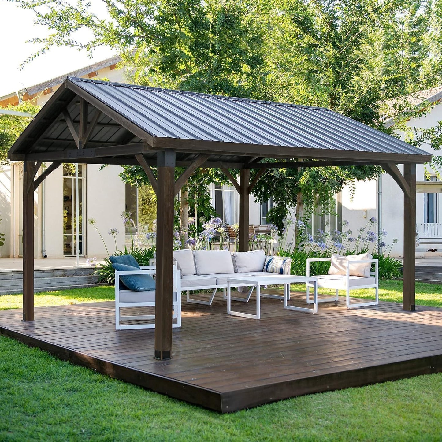 YODOLLA 12x14 Pergola with Polycarbonate Roof