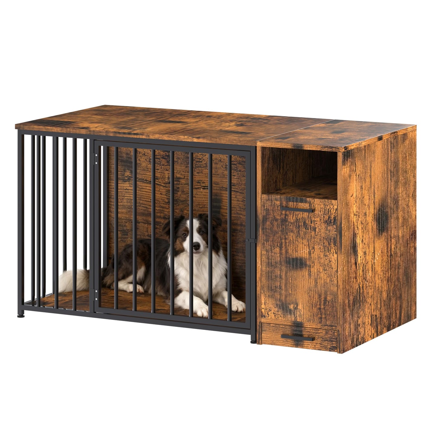 YODOLLA 36 Inch Dog Crate Furniture with Storage Cabinet