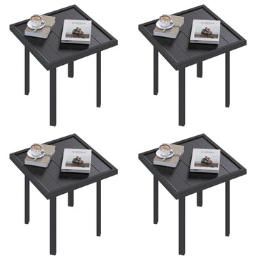 YODOLLA Square Outdoor Side Table Pool End Table, Metal  Easy Maintenance  (4pcs)