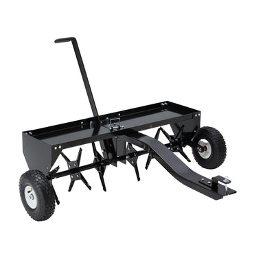 YODOLLA 40" Tow Behind Plug Aerator, Galvanized Steel Aerator Lawn Tool Tow Behind