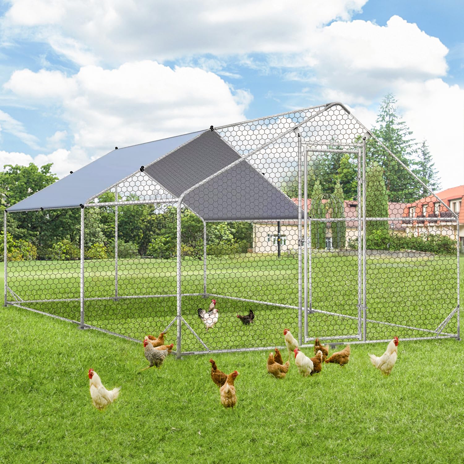 YODOLLA walk-in metal chicken coop