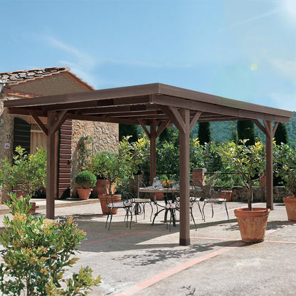 YODOLLA 17x12 Wood Garage Outdoor Pergola
