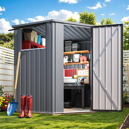 YODOLLA Corner 6x6 Storage Sheds & Outdoor Storage with Openable Windows