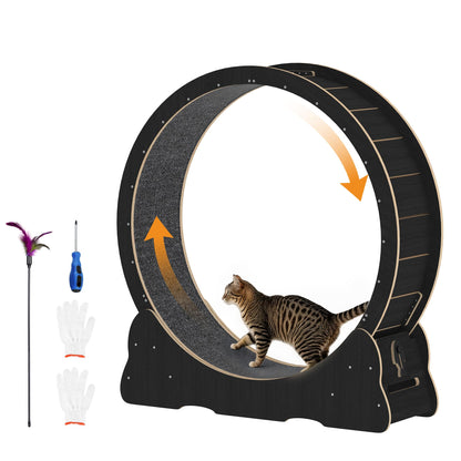 YODOLLA 35.8'' Cat Wheel Large Quiet Cat Treadmill, Black