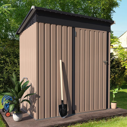 YODOLLA 5'x3' Outdoor Storage Shed, Gray