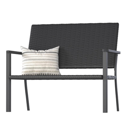 YODOLLA Outdoor Garden Bench,  Patio Loveseat with Backrest Armrests