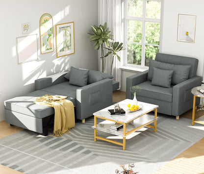 YODOLLA 36" Convertible Chair Bed, Dark Gray