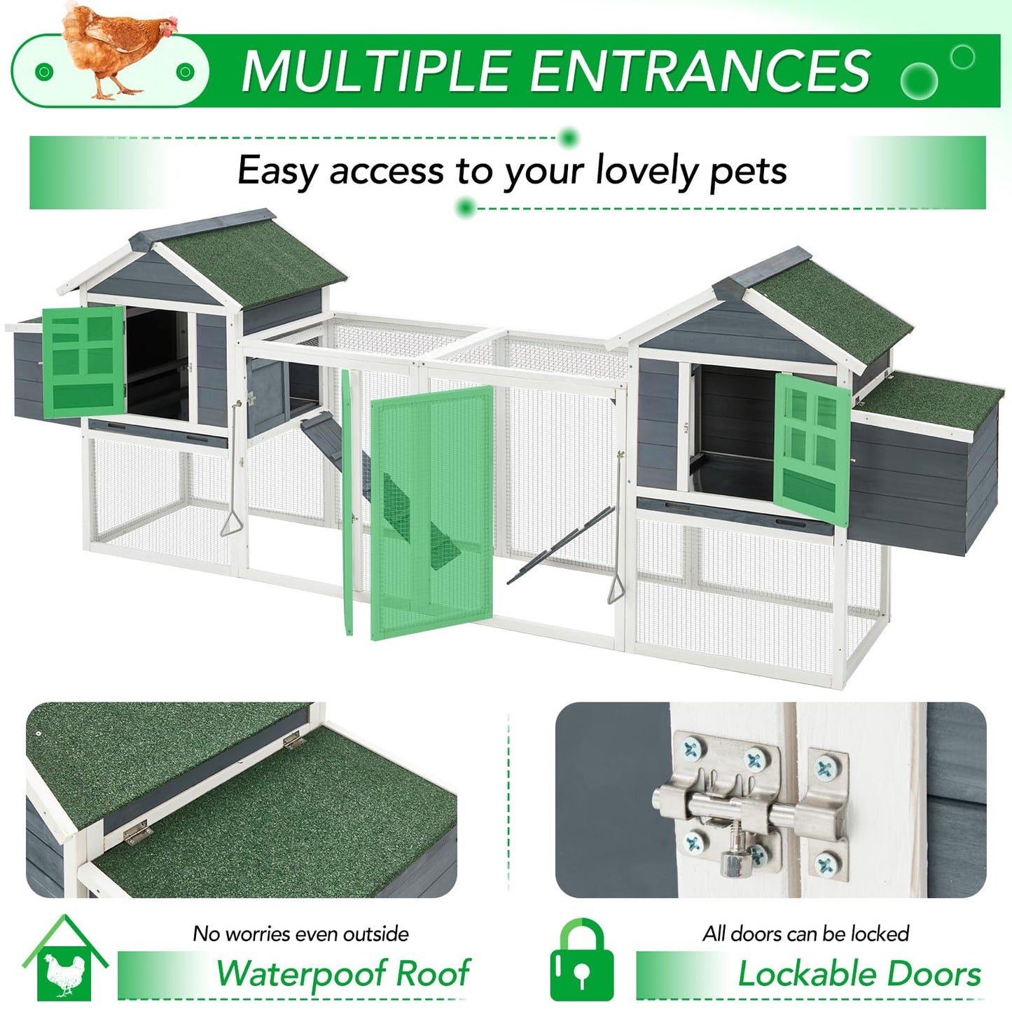 YODOLLA chicken coop with secure door