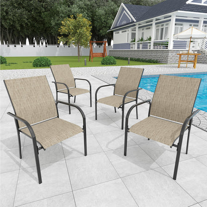 YODOLLA Patio Dining Chairs Set for 4, Stackable Textilene Patio Chairs