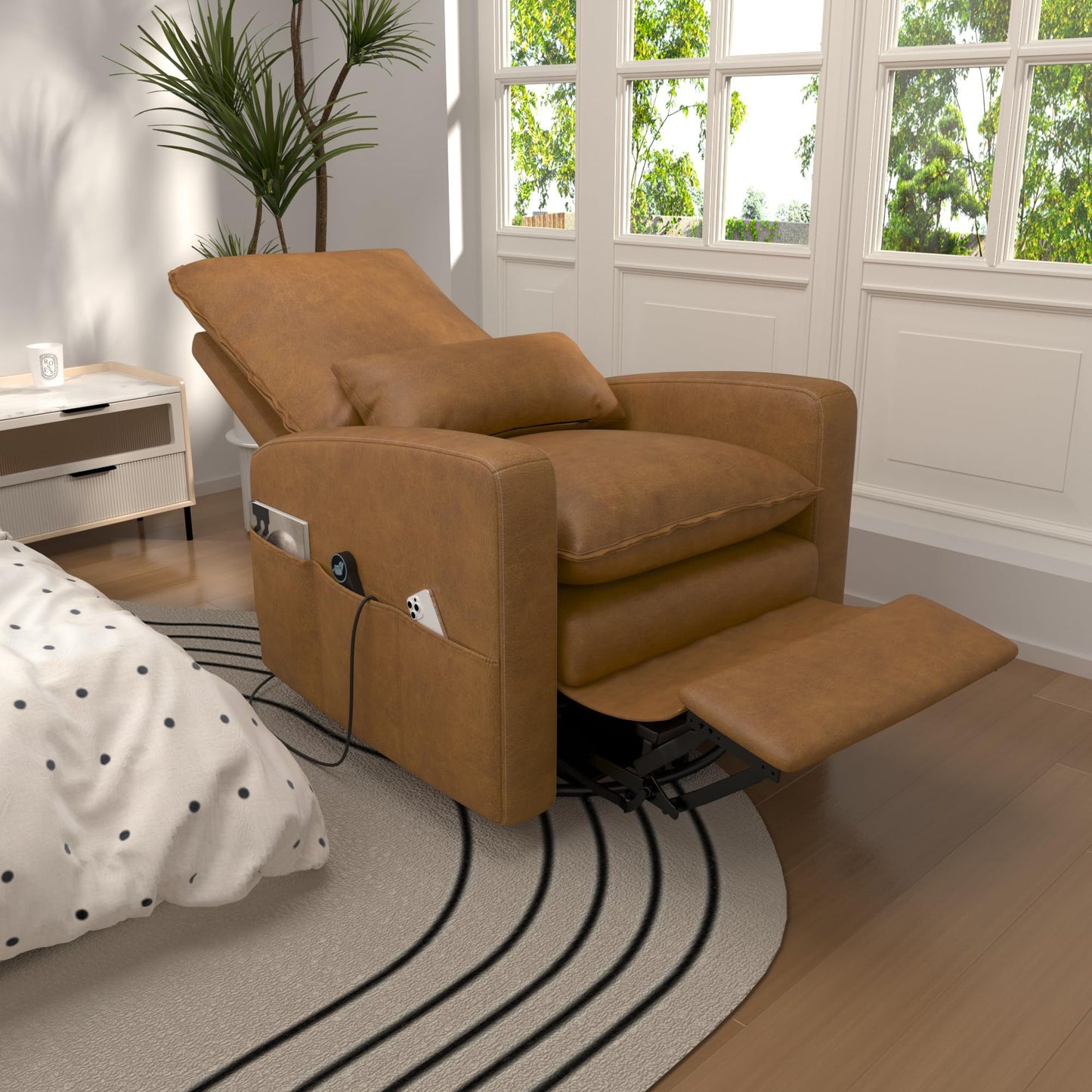 YODOLLA Power Recliner Chair Modern Electric Reclining Sofa Chair