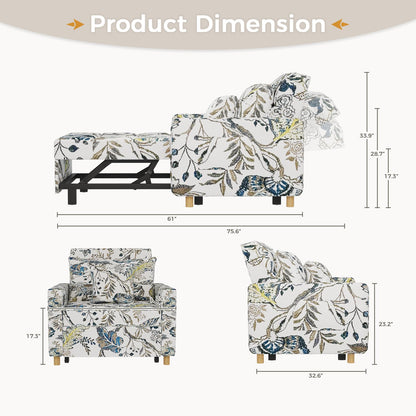 YODOLLA 36" Convertible Chair Bed, Floral
