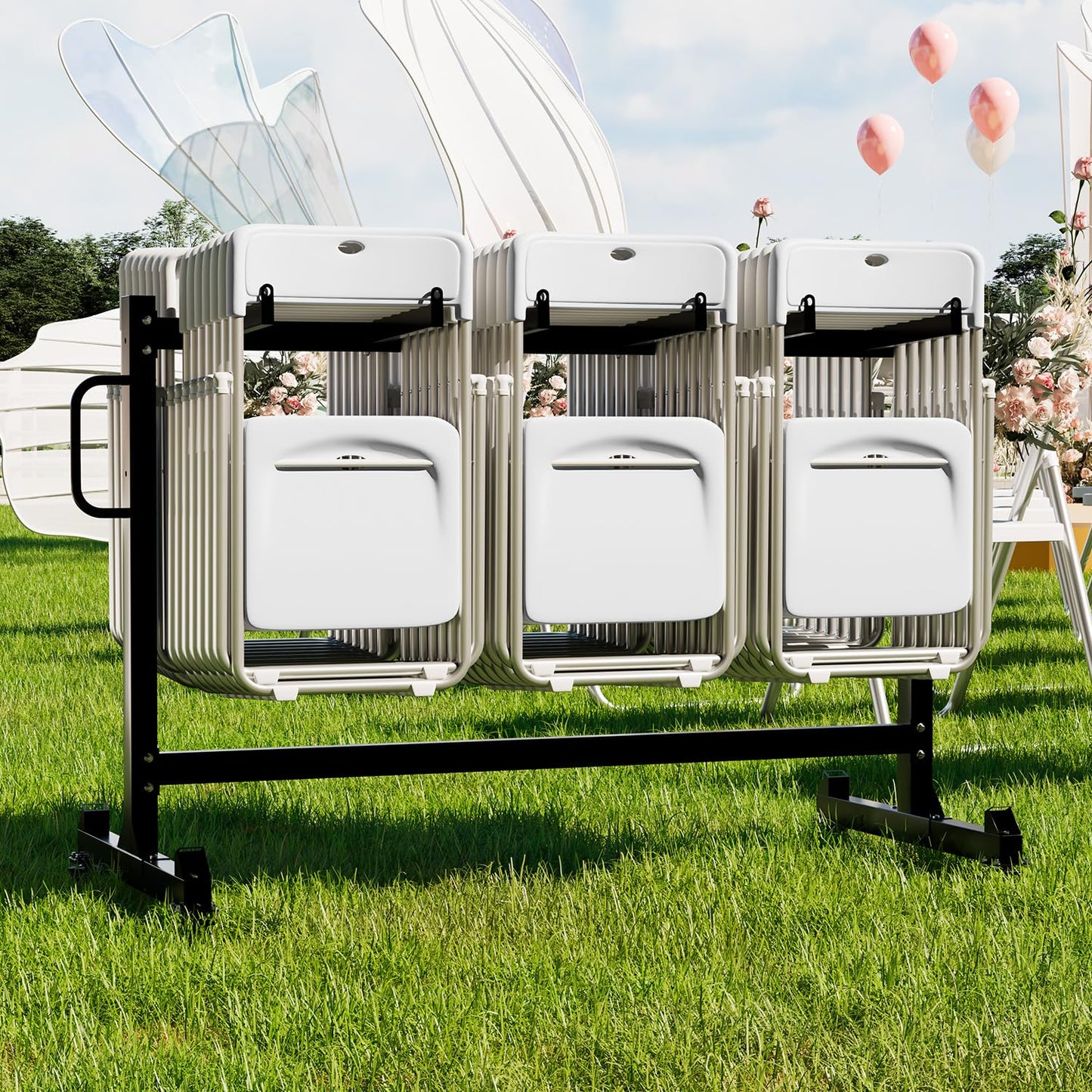 YODOLLA Folding Chair Rack Heavy Duty 540LBS Chair Cart