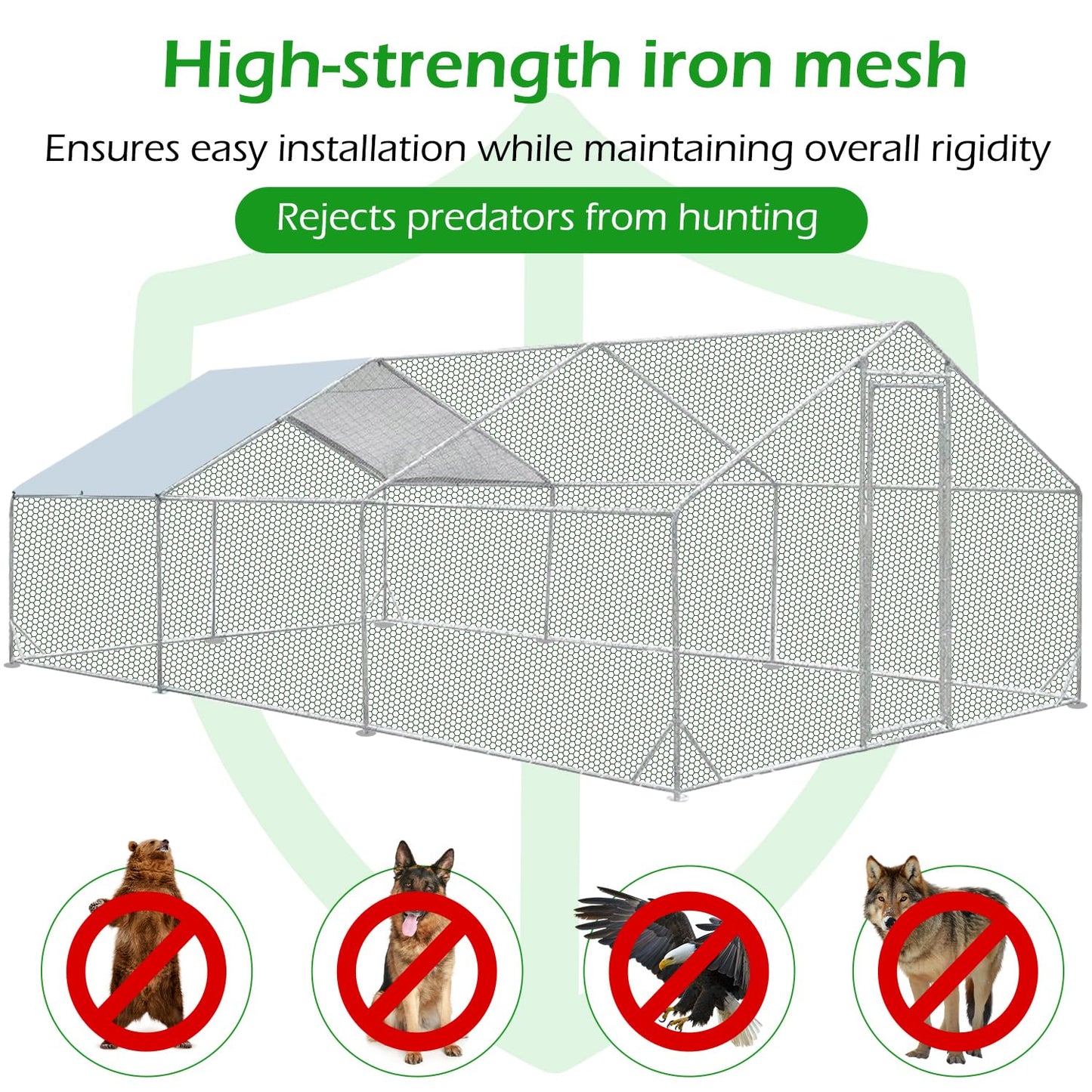 YODOLLA large chicken coop with wire mesh