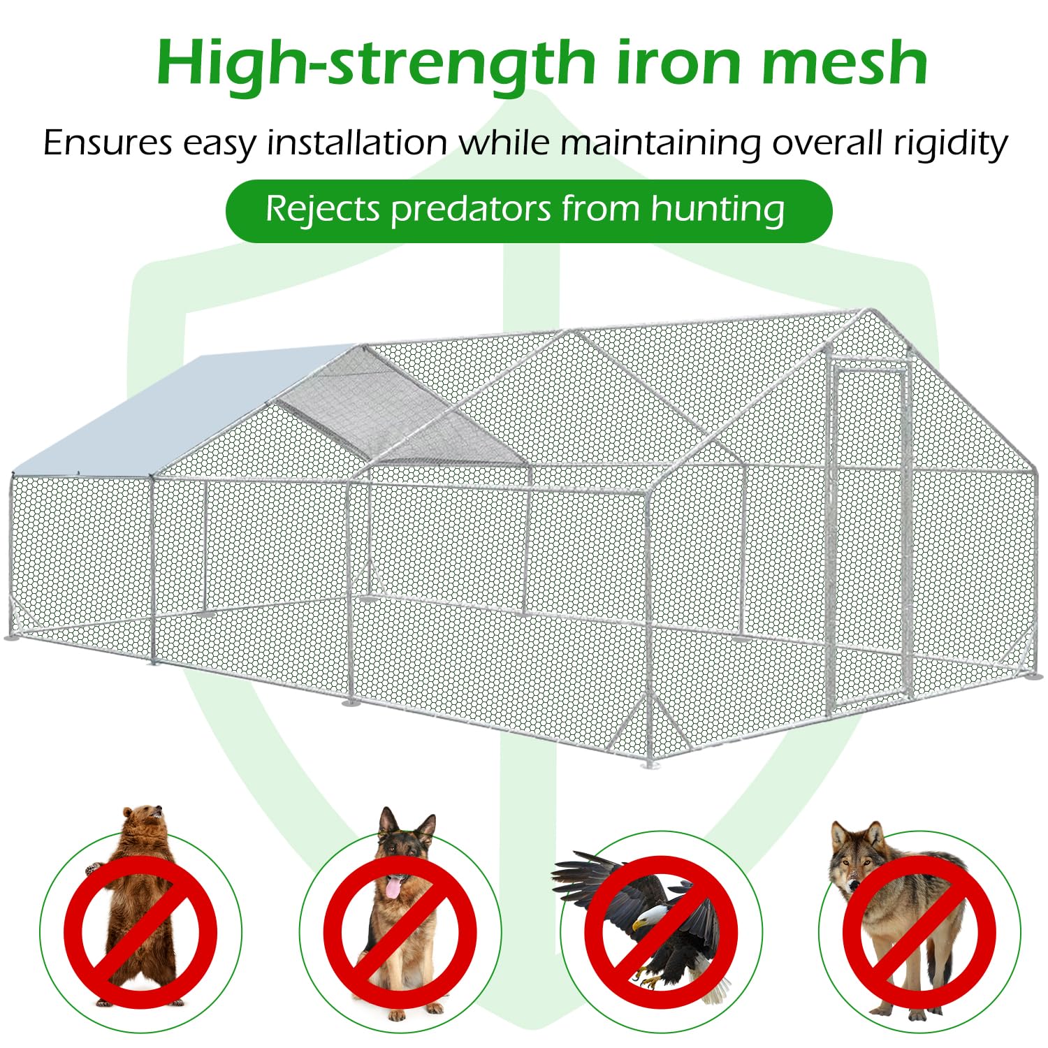 YODOLLA large chicken coop with wire mesh
