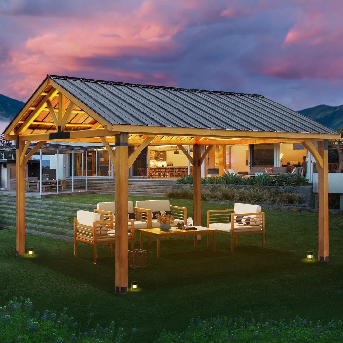 YODOLLA 12x14 Pergola with Polycarbonate Roof