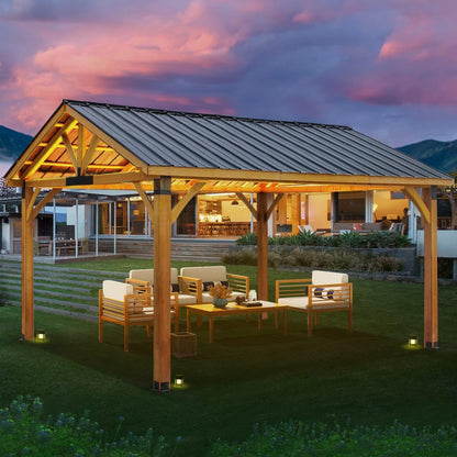 YODOLLA 12x14 Pergola with Polycarbonate Roof