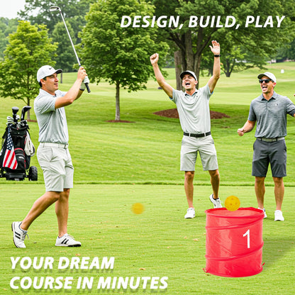 YODOLLA Bucket Yard Golf Game with Clubs 9 Hole Set Portable Low Tide Golf Game