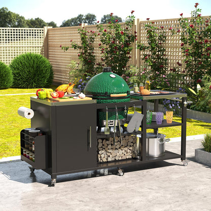YODOLLA 69.7" Outdoor Grill Table Stainless Steel Grill Cart