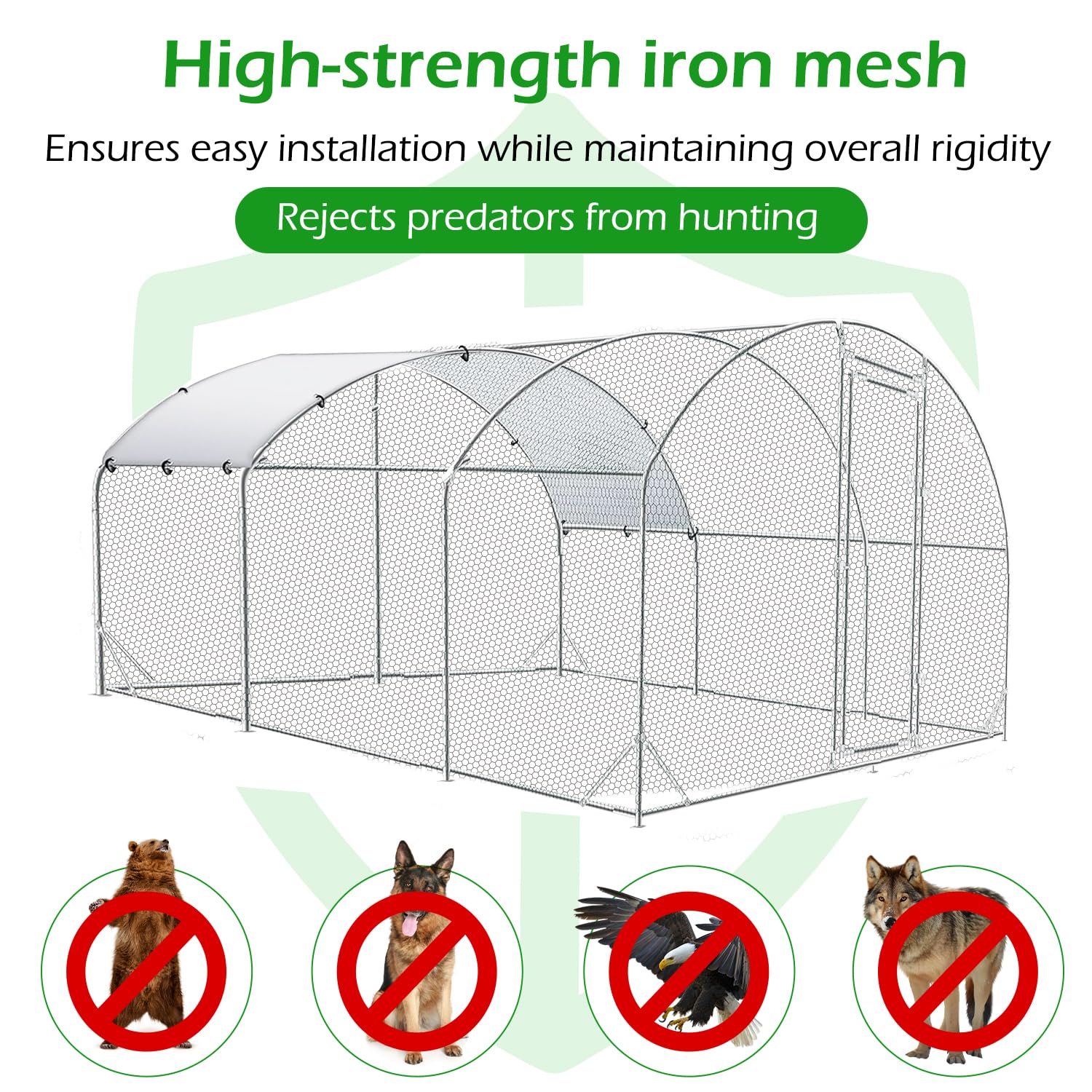 YODOLLA backyard chicken coop with wire mesh