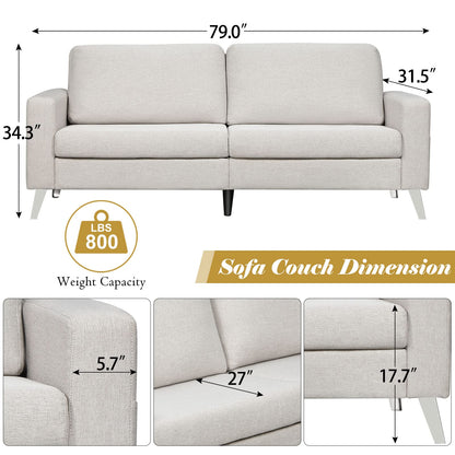 YODOLLA 79 Inch Sofa Couch for Living Room, Cream White