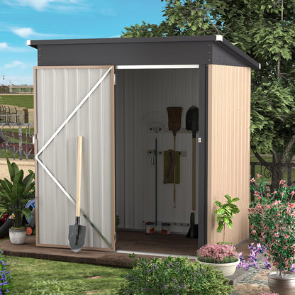 YODOLLA 5'x3' Outdoor Storage Shed, Gray