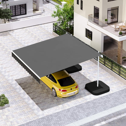 YODOLLA 13'x8' Awning Free Standing Retractable Awning with Weighted Base