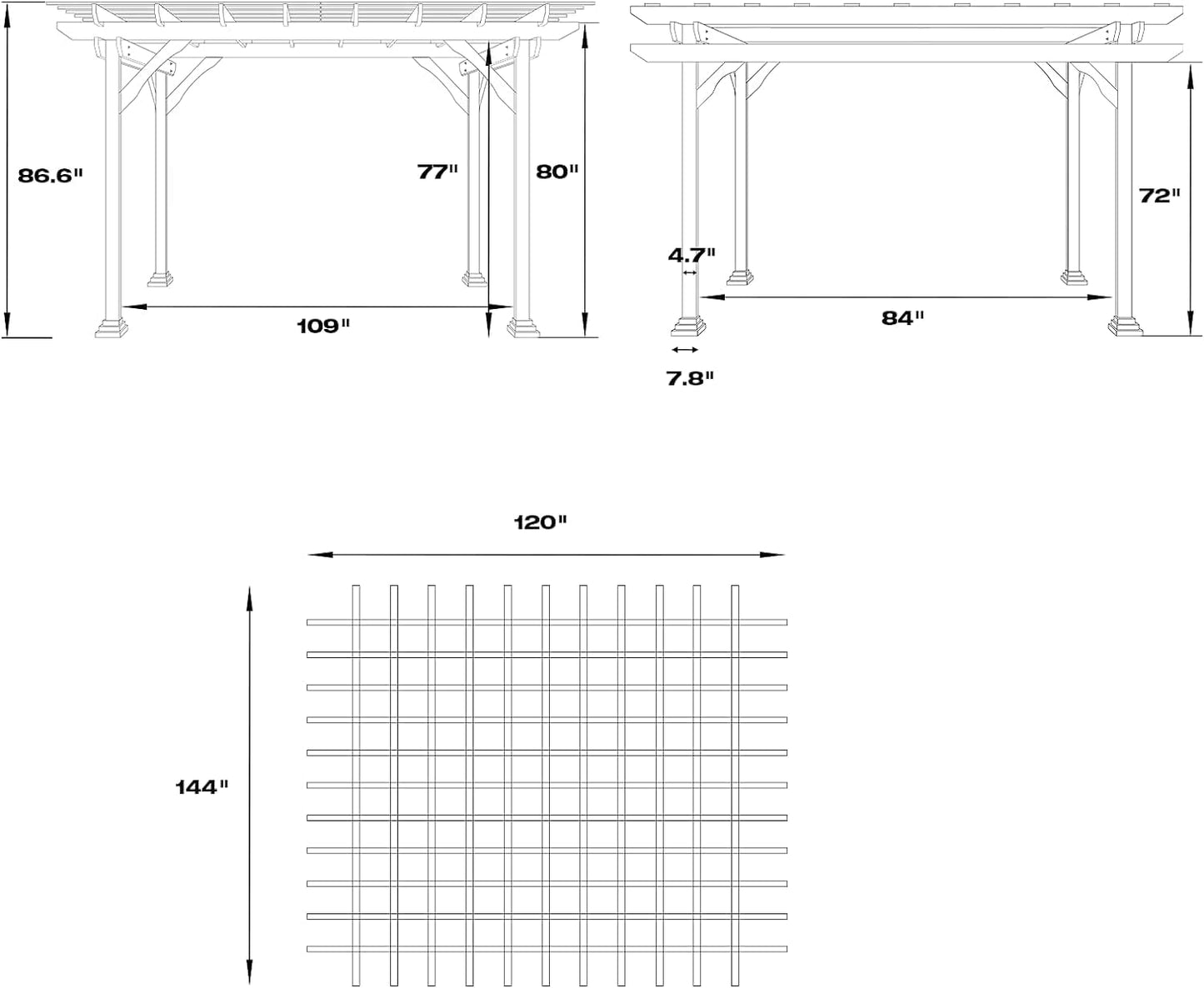 YODOLLA 10x12 Freestanding Pergola