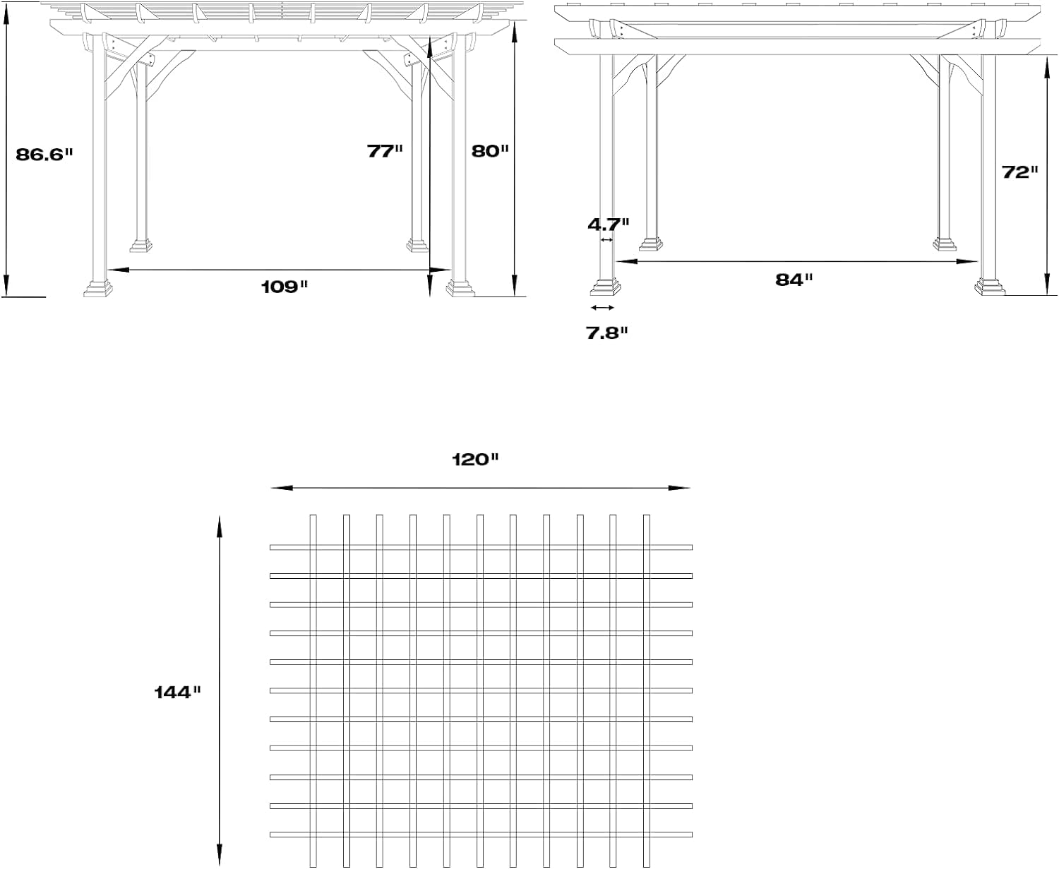 YODOLLA 10x12 Freestanding Pergola
