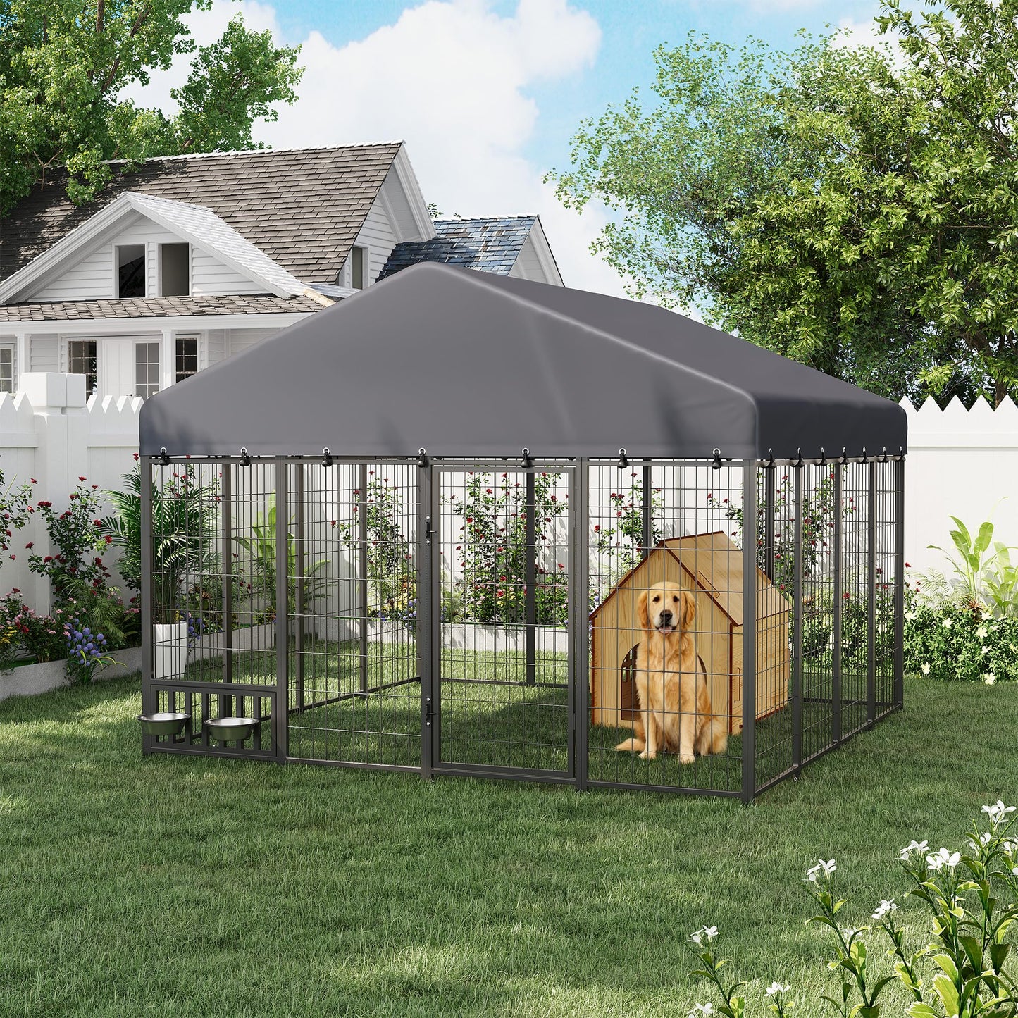 YODOLLA 8x8 Heavy Duty Outdoor Dog Kennel