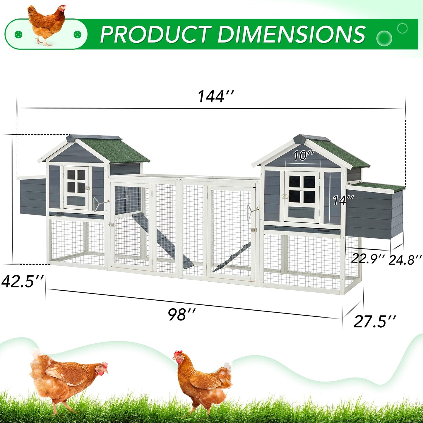 YODOLLA fenced chicken coop with vents
