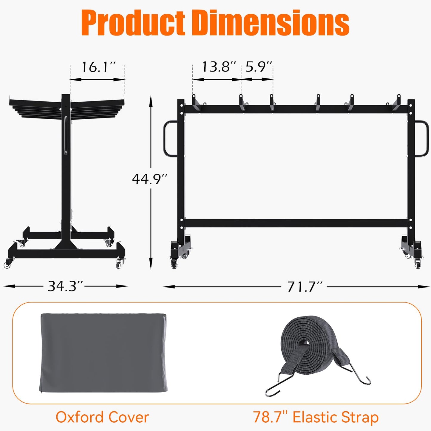 YODOLLA Folding Chair Rack Heavy Duty 540LBS Chair Cart