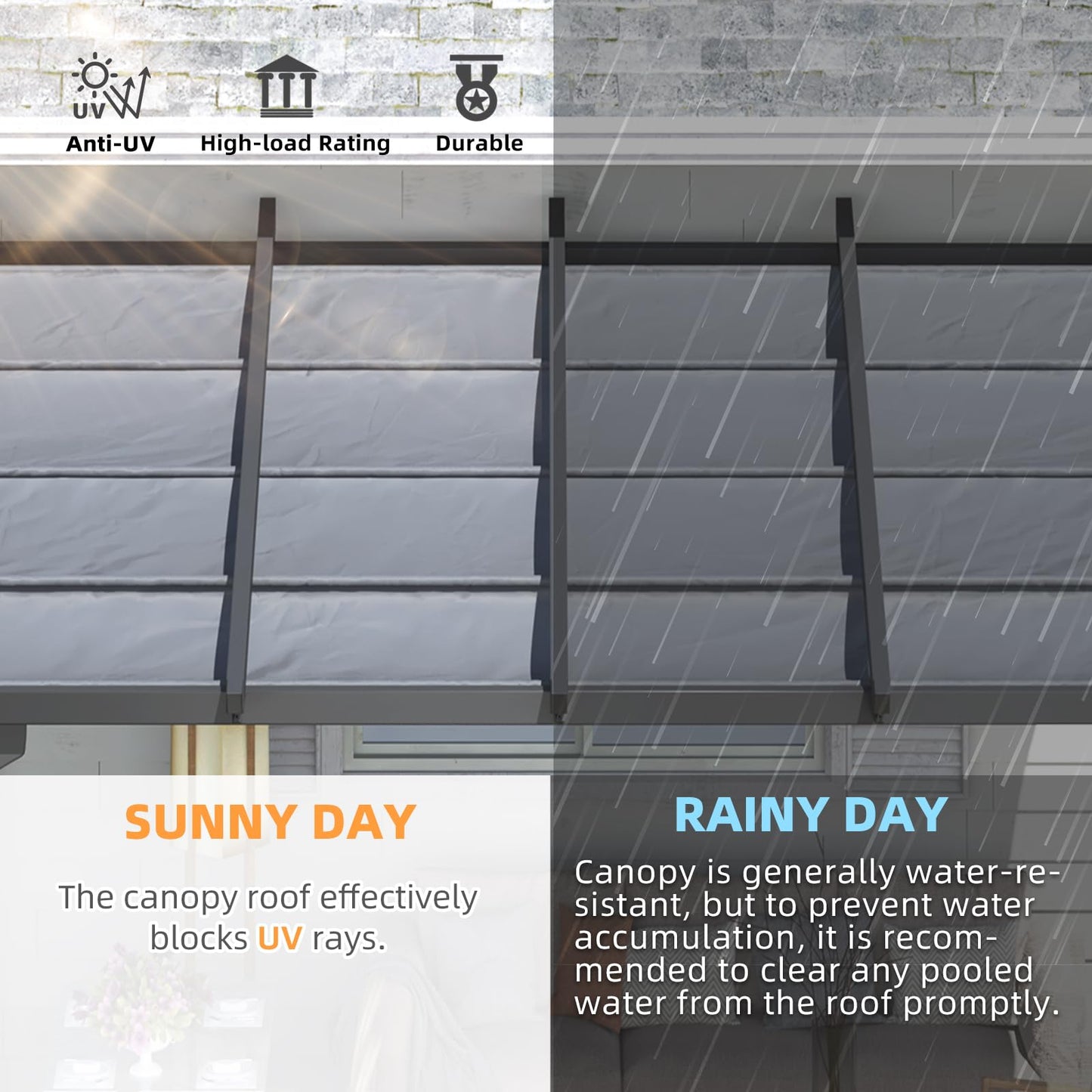 YODOLLA 10' x 8' Gazebo for Patio, Retractable Pergola with Adjustable Sun Shade Canopy Roof