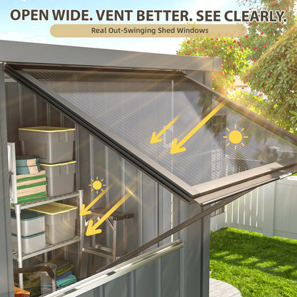 YODOLLA Corner 6x6 Storage Sheds & Outdoor Storage with Openable Windows