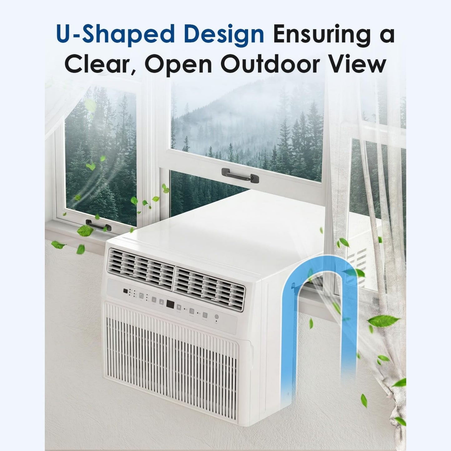 YODOLLA U-Shaped Window Air Conditioner, 12000 BTU AC Unit, Upgraded Front Panel +20% Airflow, Cools up to 350 Sq. Ft.