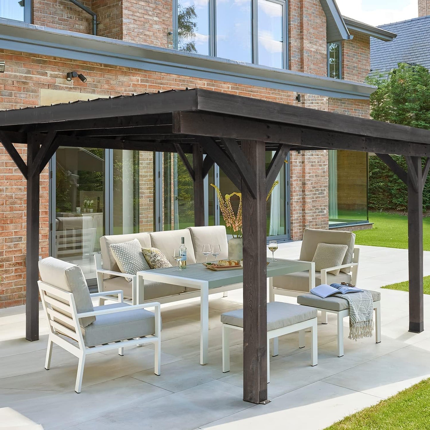 YODOLLA 17ft x 12ft Carport Pergola