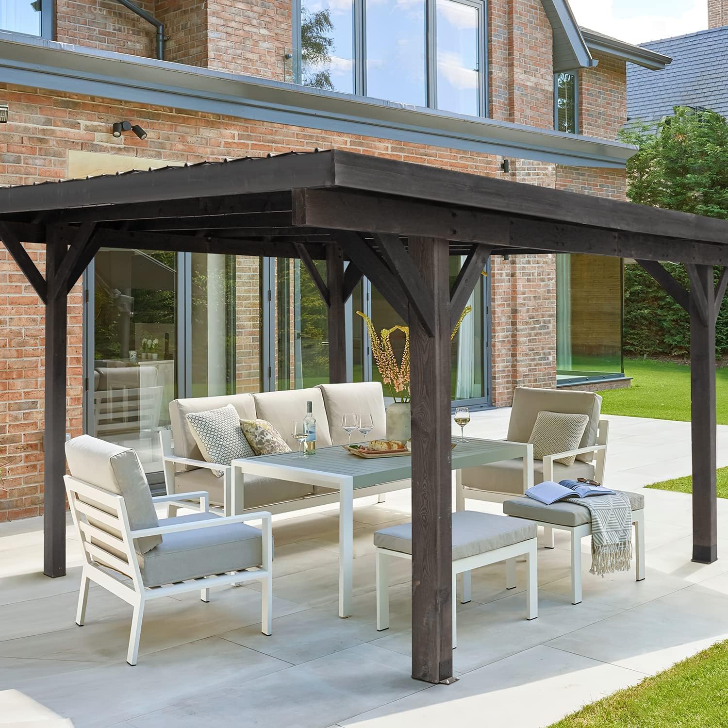 YODOLLA 17ft x 12ft Carport Pergola