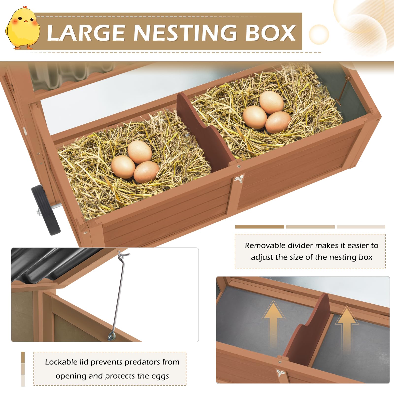 YODOLLA chicken coop nesting boxes