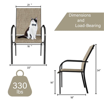 YODOLLA Patio Dining Chairs Set for 4, Stackable Textilene Patio Chairs