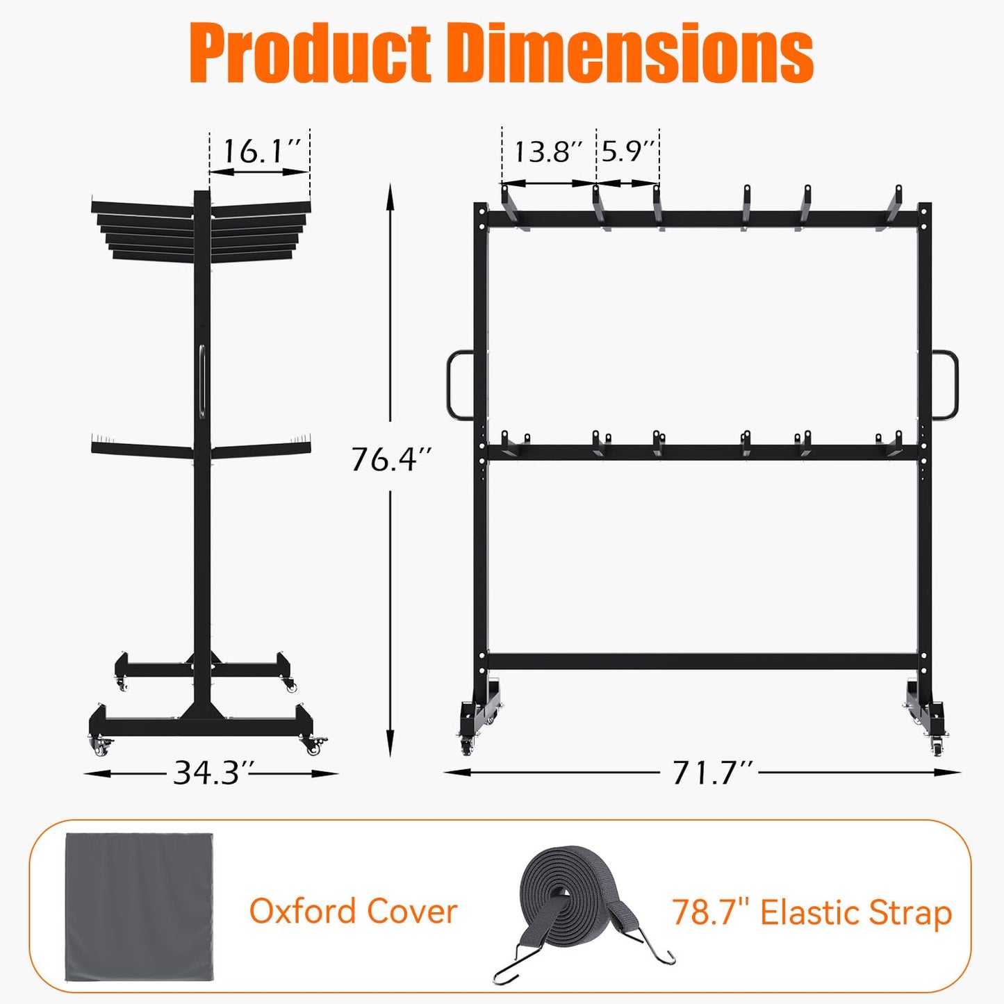 YODOLLA Folding Chair Rack 1080LBS Chair Cart