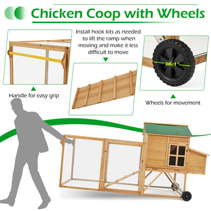 YODOLLA outdoor chicken coop with wheels