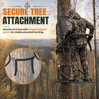 YODOLLA Ladder/Hang-on Tree Stand, Heavy-Duty Portable Steel Hunting Tree Stand
